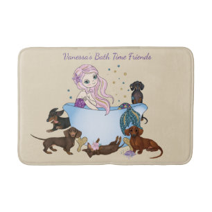 Dackel Mermaid Bath Mat Badematte