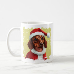 Dackel mit Ausstattung des Weihnachtsmanns - Weihn Kaffeetasse