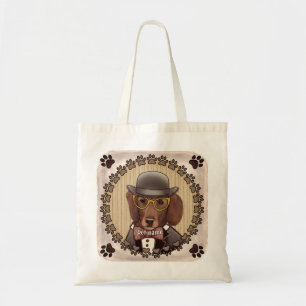 Dackel mit Brille Tote Bag Tragetasche