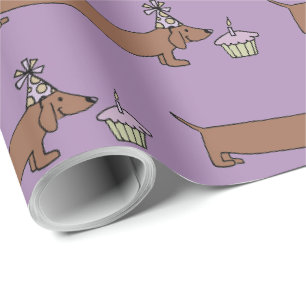Dackel mit Cupcake Geschenkpapier