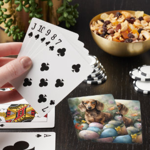 Dackel mit Ostereiern Spielkarten