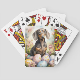 Dackel mit Ostereiern Spielkarten