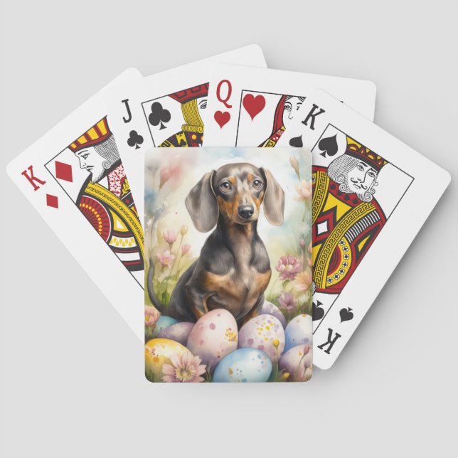 Dackel mit Ostereiern Spielkarten (Rückseite)