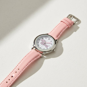 Dackel mit Pink Polka Dot Dackel Armbanduhr