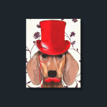 Dackel mit Red Top Hat Leinwanddruck<br><div class="desc">Children's</div>