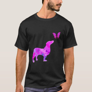 Dackel mit Schmetterling Niedlicher Hund Welpe T-Shirt