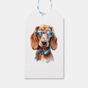 Dackel mit Sonnenbrille 5 Geschenkanhänger