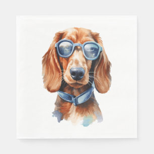 Dackel mit Sonnenbrille 5 Serviette