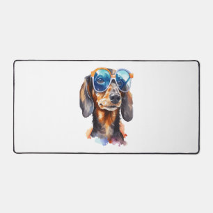 Dackel mit Sonnenbrille Schreibtischunterlage