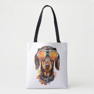 Dackel mit Sonnenbrille Tasche