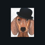 Dackel mit Steampunk Bowler Hat Leinwanddruck<br><div class="desc">Haustiere</div>