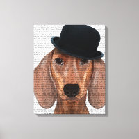 Dackel mit Steampunk Bowler Hat