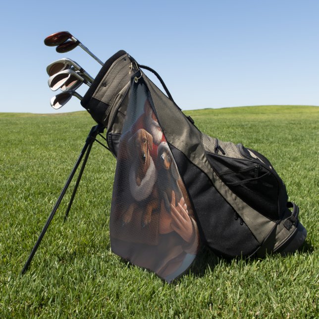Dackel mit Weihnachtsfeiertag Golfhandtuch (Gras)