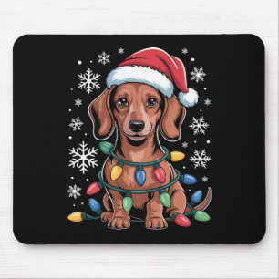 Dackel mit Weihnachtsmannmütze in Weihnachts-Liga Mousepad