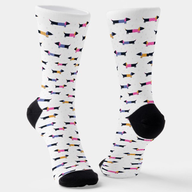 Dackel Muster Besitzer des Hundes Socken (Gewinkelt)