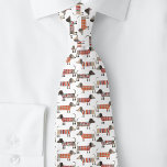 Dackel-Muster für Wurst Krawatte<br><div class="desc">Spaß Dackel Dackel Hundsmuster auf weißem Hintergrund. Ideal für Liebhaber von Haustieren und Hundedads.</div>