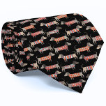 Dackel-Muster für Wurst Krawatte<br><div class="desc">Spaß Dackel Dackel Hundsmuster auf schwarzem Hintergrund. Ideal für Liebhaber von Haustieren und Hundedads.</div>