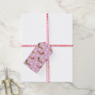 Dackel Niedlich Pink Weihnachten Schneeflocken Ges Geschenkanhänger