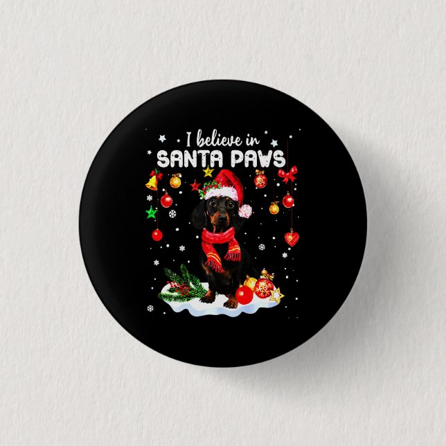 Dackel Niedlich Weihnachten Button (Vorderseite)