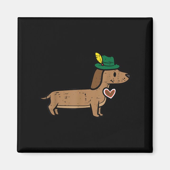 Dackel Niedlich Wurst Hund Deutsche Kinder Männer  Magnet (Vorne)