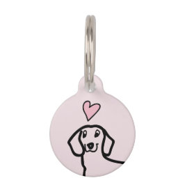 Dackel Niedliche Dackel Liebe Hund Rosa Herzname Tiernamensmarke