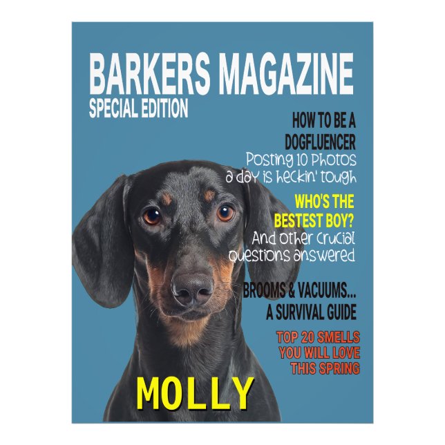 Dackel Parody Magazine Cover Fotodruck (Vorne)
