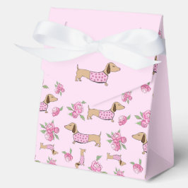 Dackel & Peonies Blumenrosa Hochzeit Geschenkschachtel