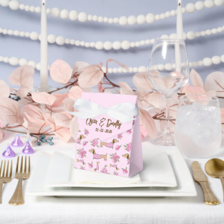 Dackel & Peonies Custom Floral Pink Wedding Geschenkschachtel