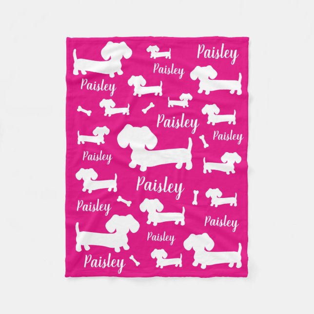 Dackel Personalisierter Dog Blanket anpassen Fleecedecke (Vorderseite)