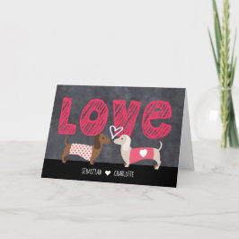 Dackel Personalisierter Valentinstag Feiertagskarte
