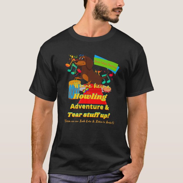 DACKEL PET FUNNY DACKEL DOG GIFT HOWLING ADVENT T-Shirt (Vorderseite)