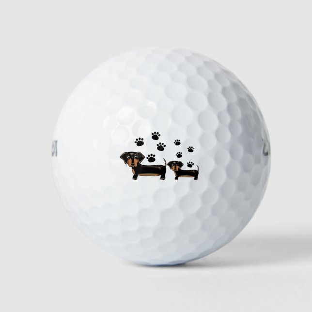 Dackel Pfefferhund Liebe Golfball (Vorderseite)