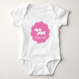 Dackel Pink Girlie Puppy Liebe Baby Strampler