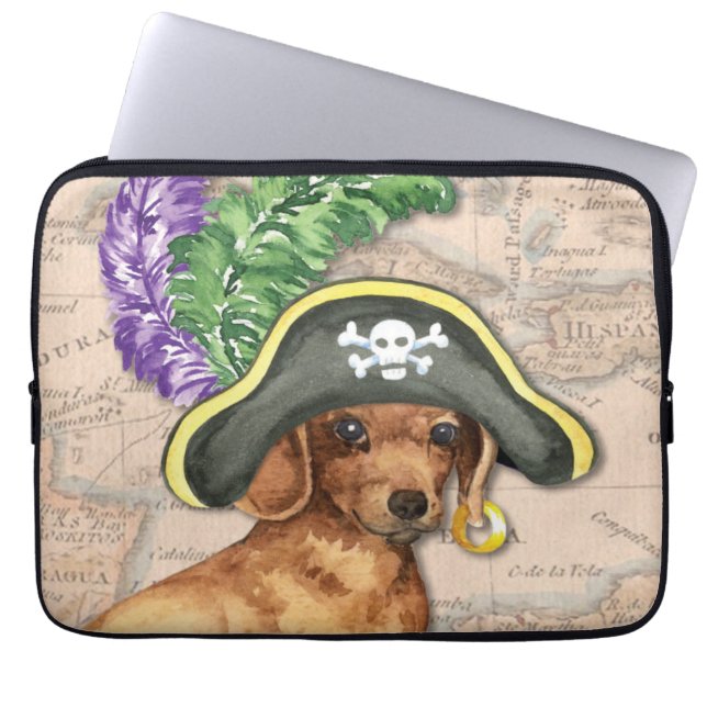 Dackel Pirate Laptopschutzhülle (Vorderseite)