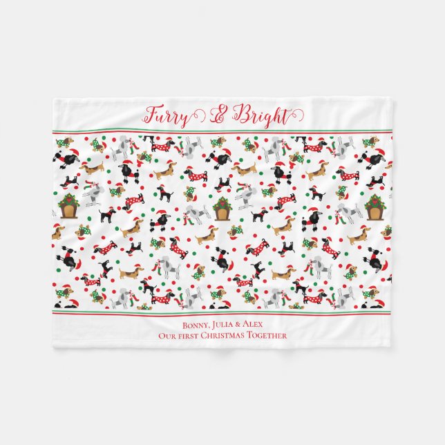 Dackel Poodle Dog Furore Weihnachten Fleecedecke (Vorderseite (Horizontal))