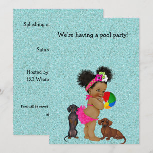 Dackel Pool Party Ethnic Baby Einladung