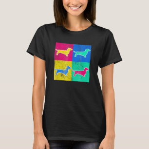 Dackel Pop Art Cooler Hund Kunstwerk T-Shirt