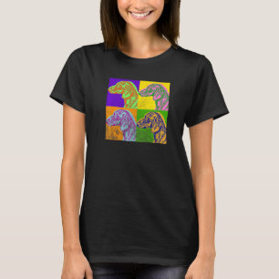 Dackel Pop Art Retro Weiner Hund gestört Haustier T-Shirt