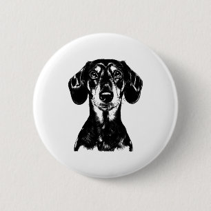Dackel Portrait Minimalistisch Apparel Button