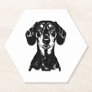 Dackel Portrait Minimalistisch Apparel Untersetzer
