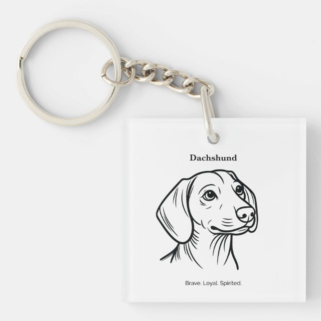 Dackel Portrait Schlüsselanhänger (Vorderseite)