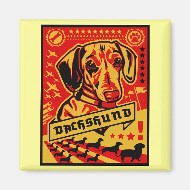 Dackel Propaganda Magnet (Vorne)