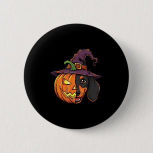 Dackel Pumpkin Kürbislaterne Halloween Kinder Ich Button