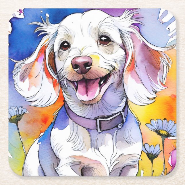 Dackel Puppy Dog Paper Untersetzer (Vorderseite)