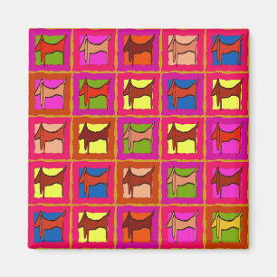 Dackel Quilt Tiled Hunde Magnet