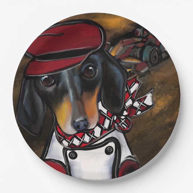DACKEL RACER PAPPTELLER (Vorderseite)