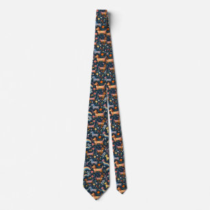 Dackel Rainbow Floral Krawatte