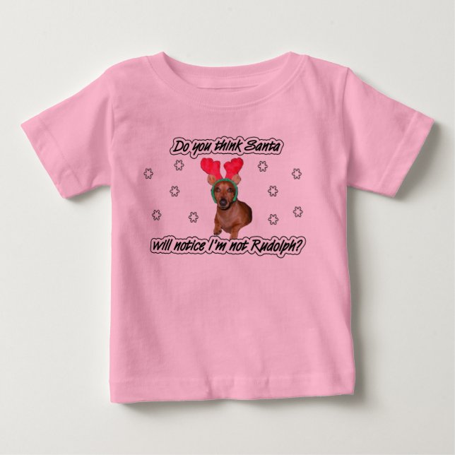 Dackel Rentier Kids Shirt (Vorderseite)
