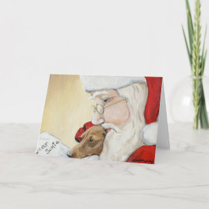 "Dackel Request for Santa" Art Weihnachtskarte Feiertagskarte