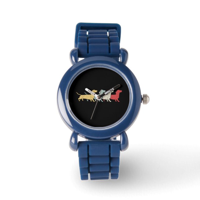 Dackel Retro Vintag Armbanduhr (Vorderseite)